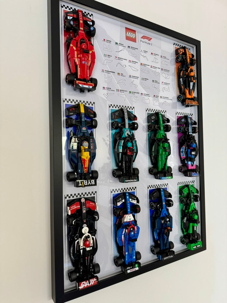 LEGO Speed Champions wall display frame for F1 cars