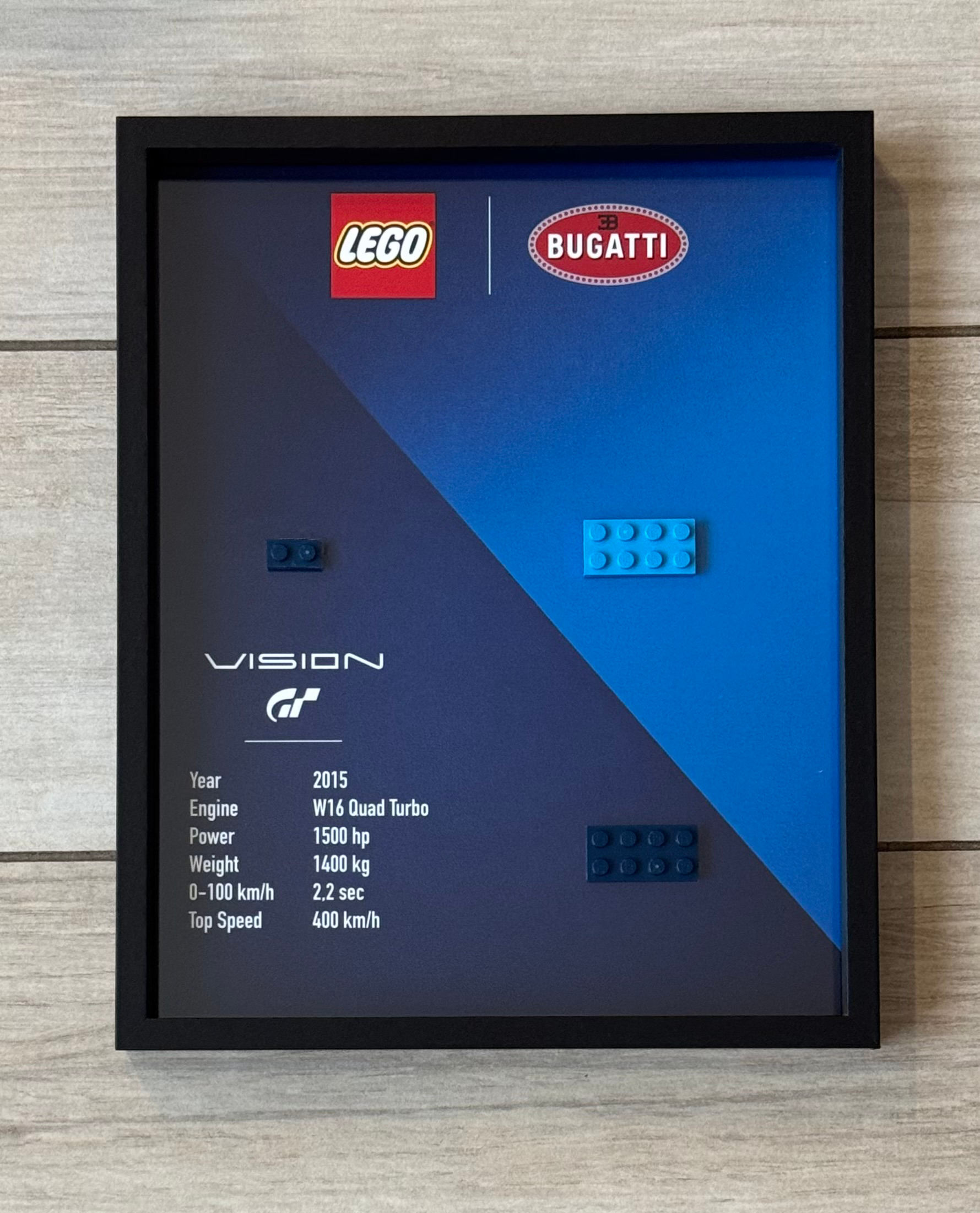 LEGO Bugatti Vision GT Speed Champions display frame