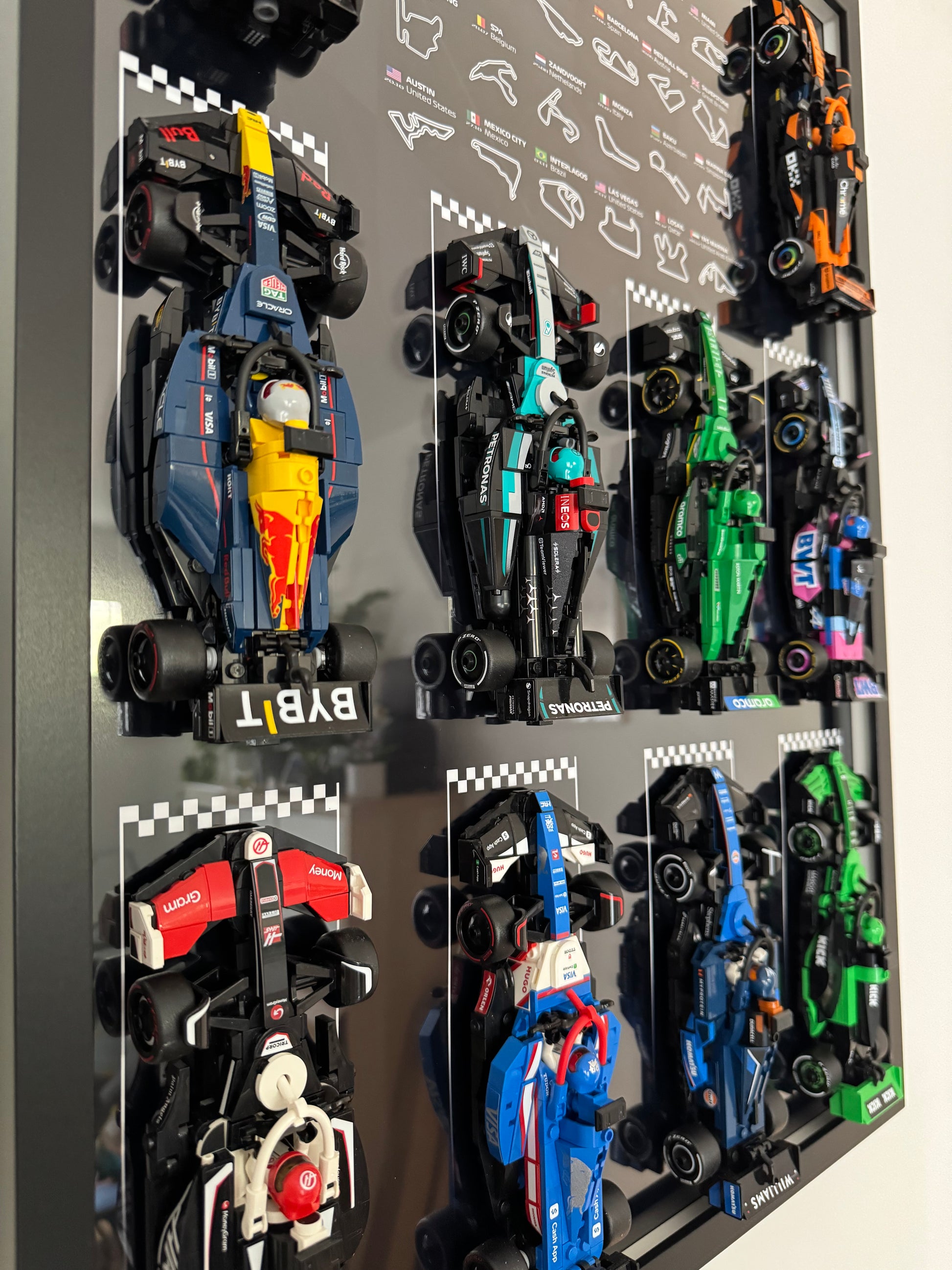 LEGO Speed Champions wall display frame for F1 cars