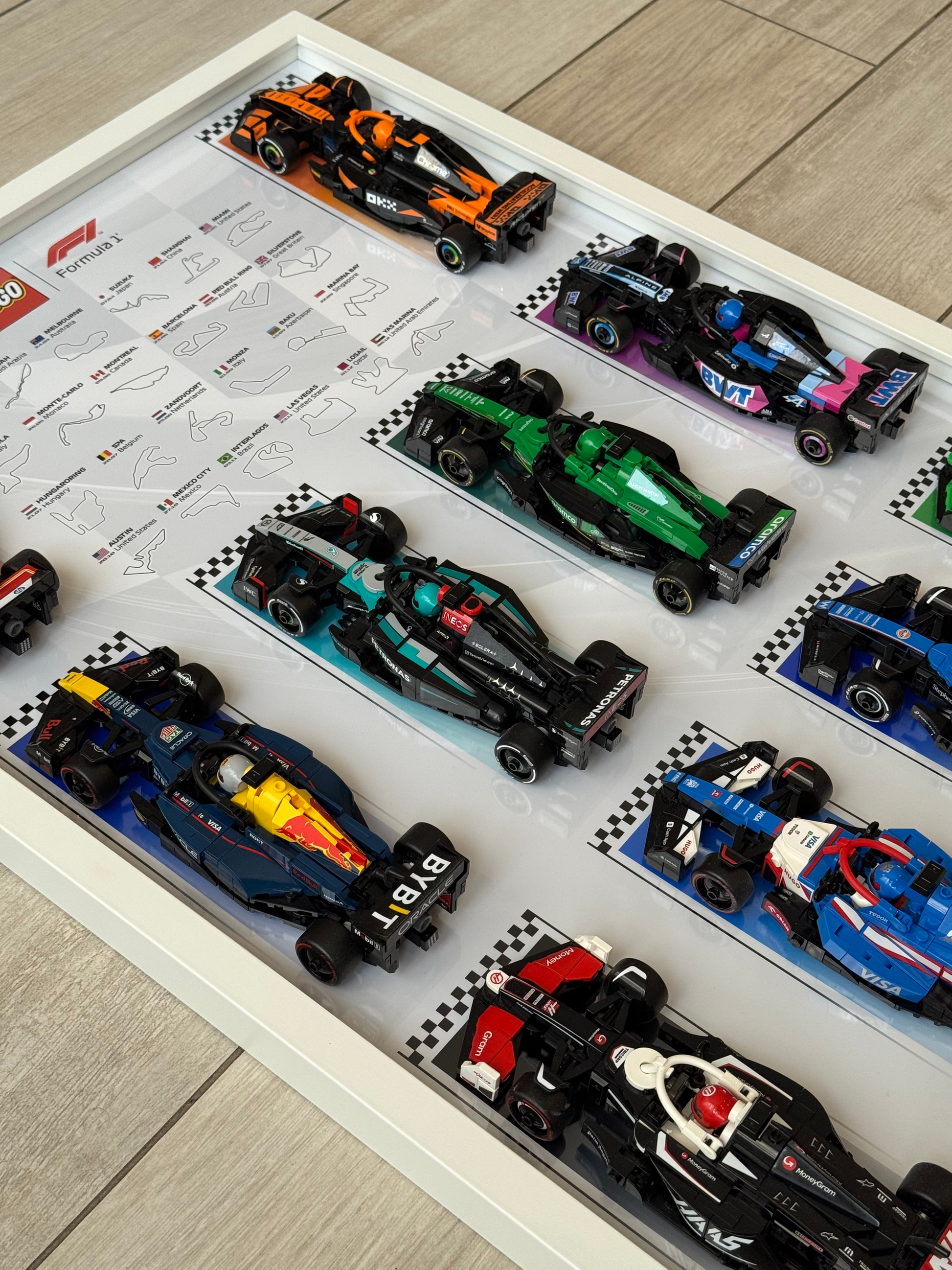 LEGO Speed Champions wall display frame for F1 cars