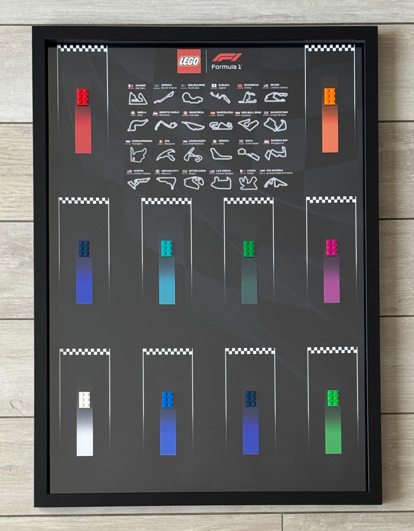 LEGO Speed Champions wall display frame for F1 cars