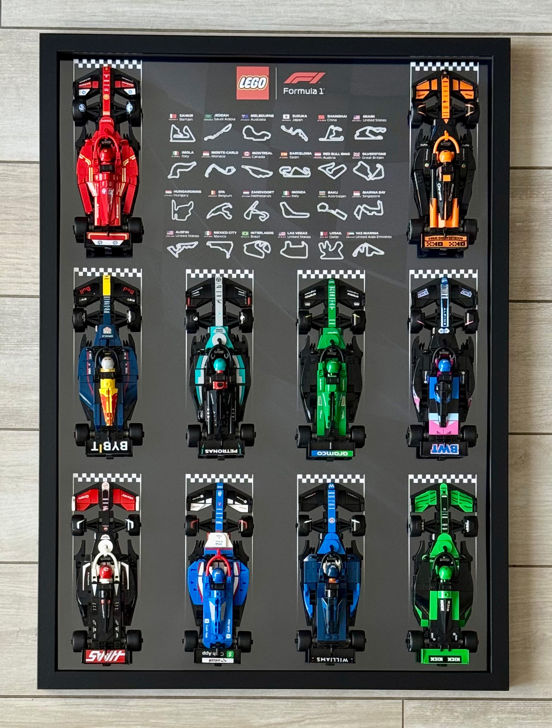 LEGO Speed Champions wall display frame for F1 cars