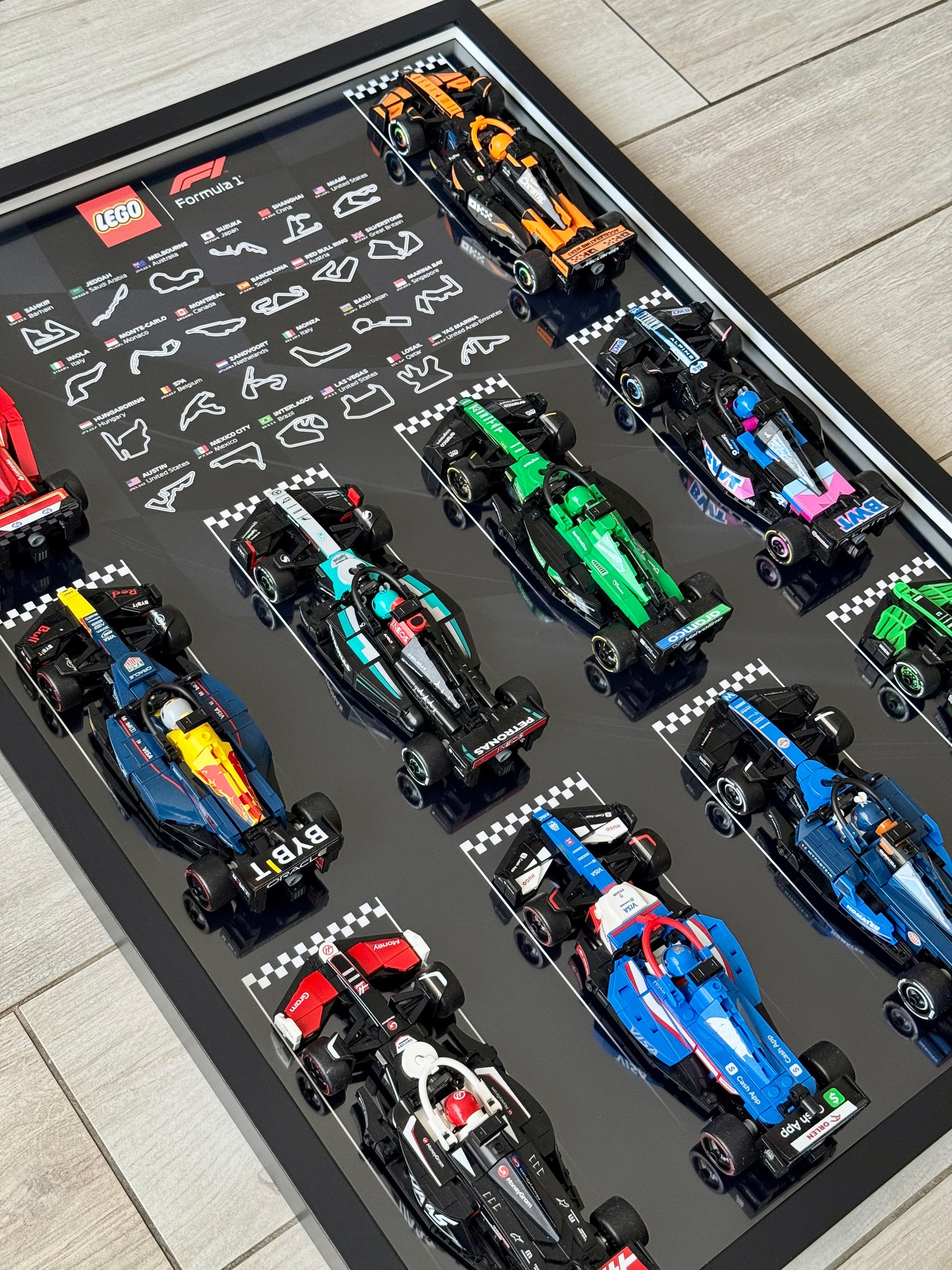 LEGO Speed Champions wall display frame for F1 cars