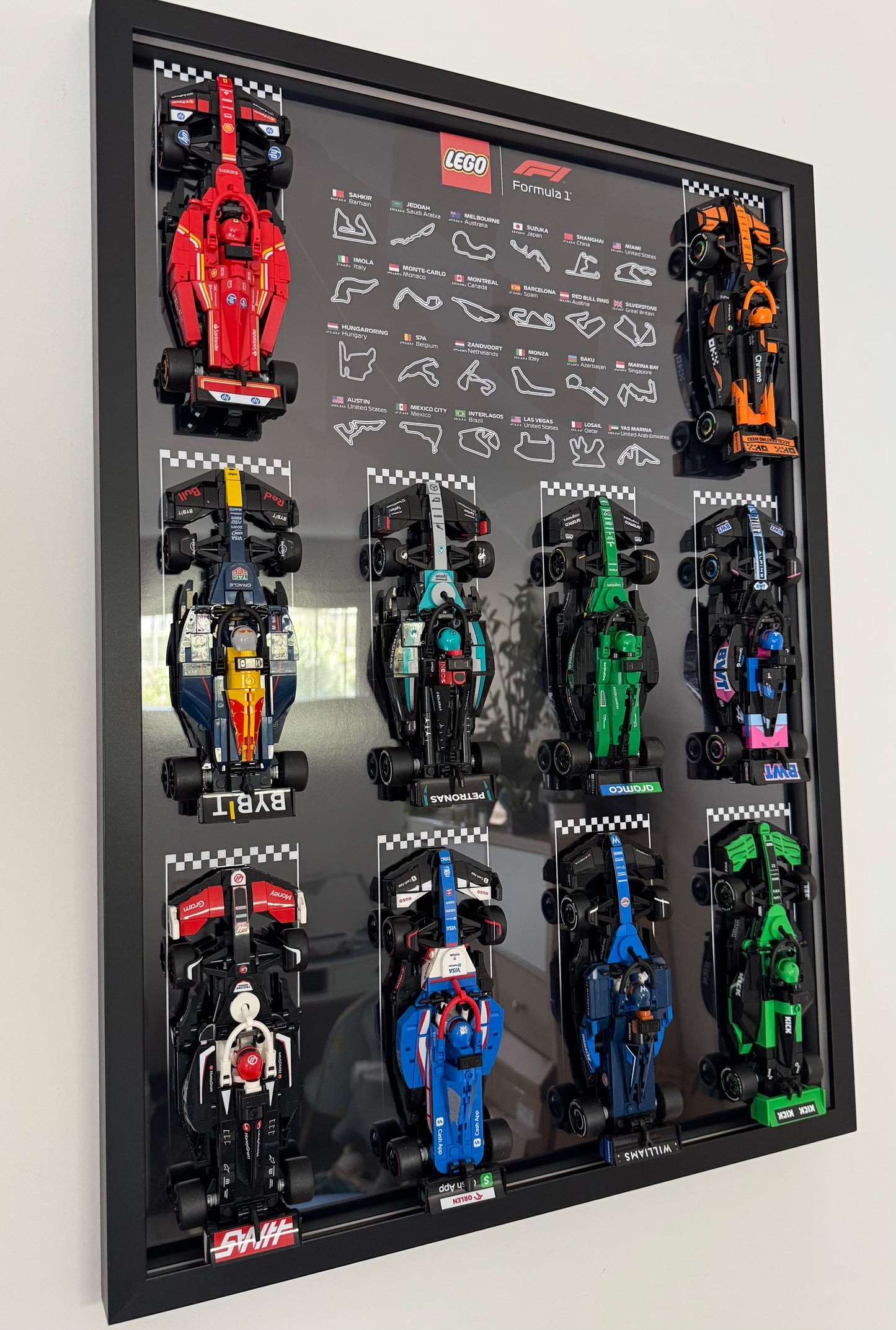 LEGO Speed Champions wall display frame for F1 cars