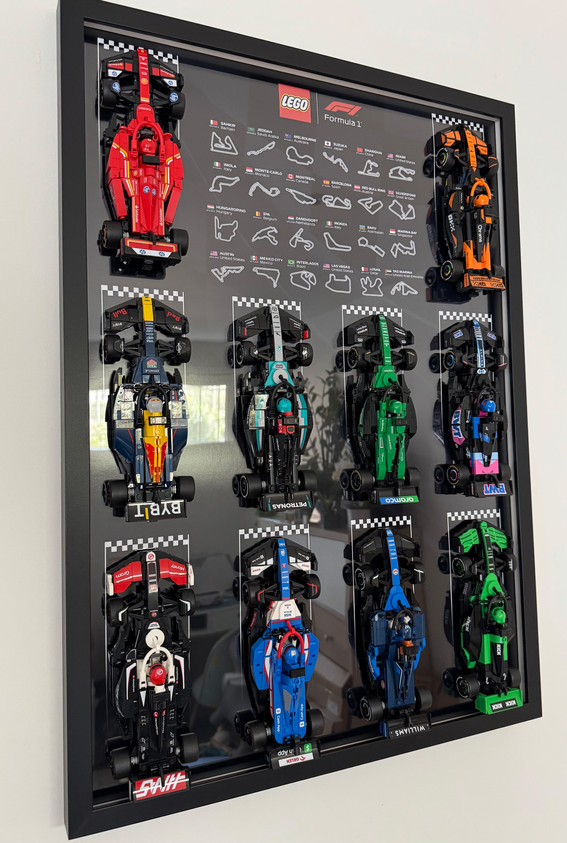 LEGO Speed Champions wall display frame for F1 cars