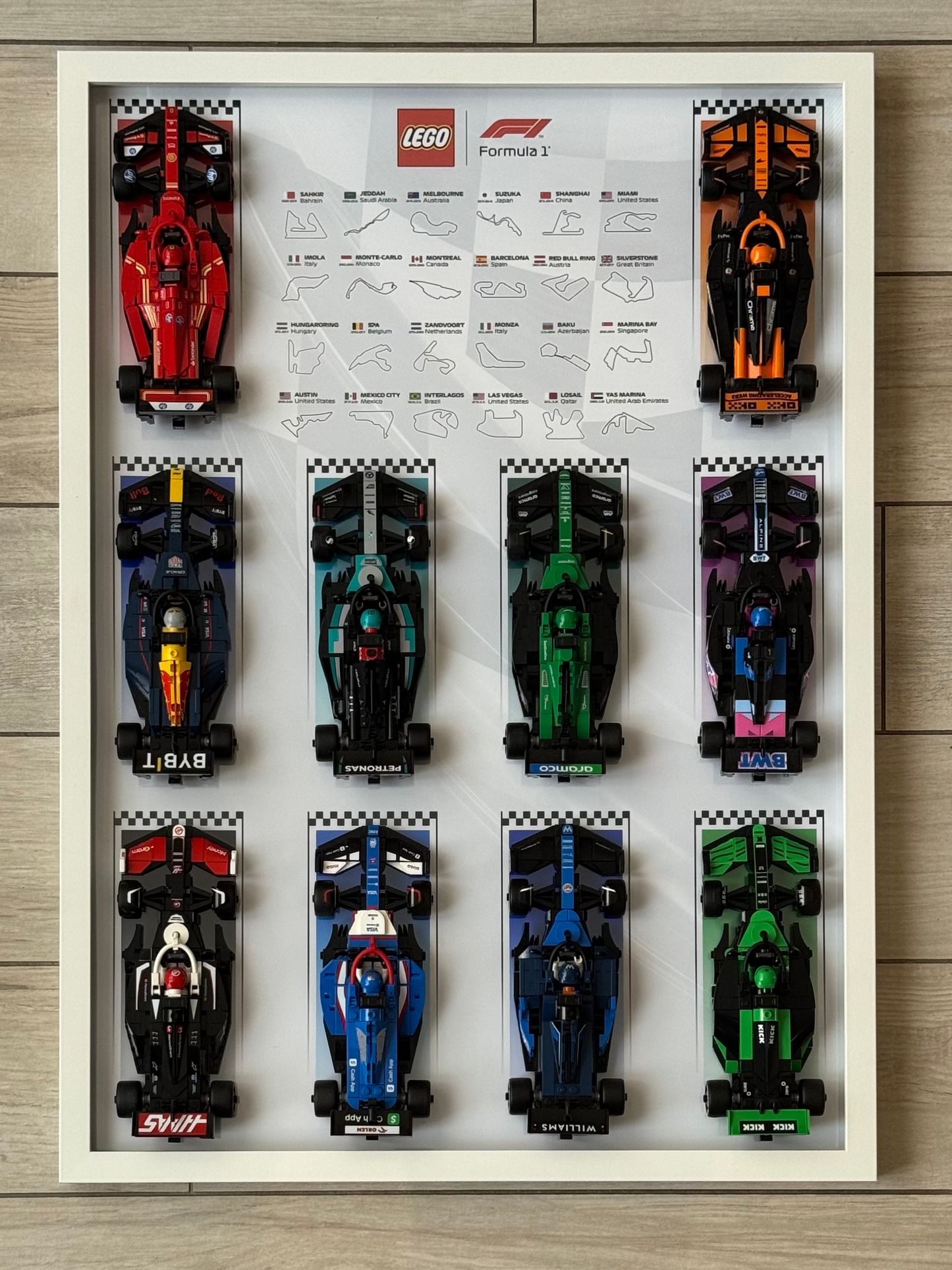 LEGO Speed Champions wall display frame for F1 cars