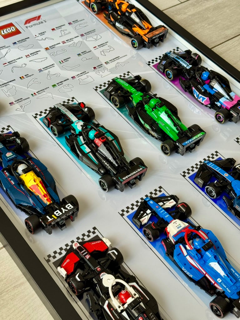 LEGO Speed Champions wall display frame for F1 cars
