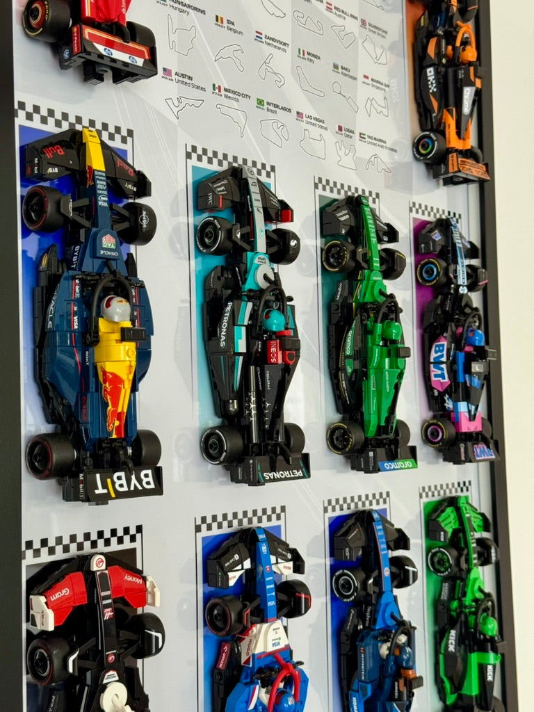 LEGO Speed Champions wall display frame for F1 cars