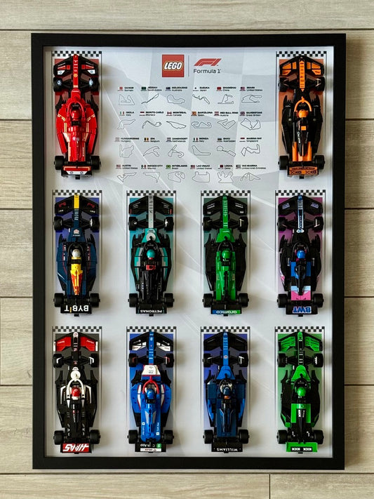 LEGO Speed Champions wall display frame for F1 cars