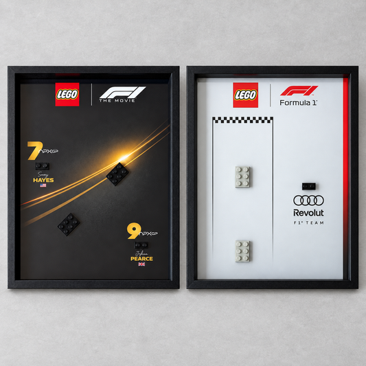 Pack Duo F1 — APXGP et Audi — cadres 20 × 25 cm sans voitures LEGO