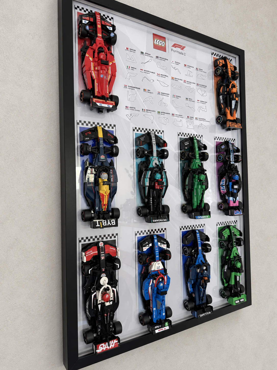 Cadre LEGO F1 Speed Champions, variante Black, présentation murale