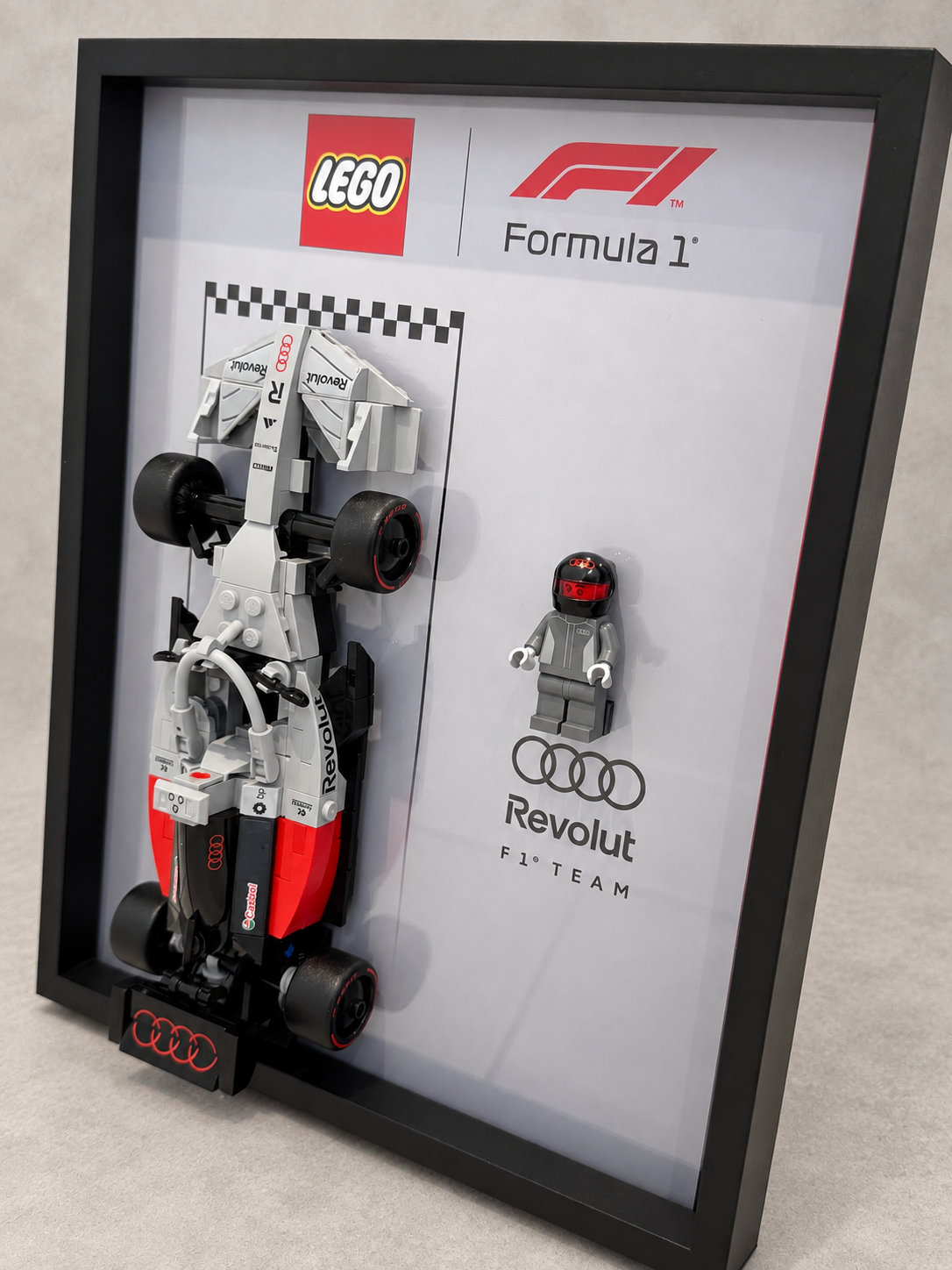 Cadre LEGO F1 Audi assemblé, vue de détail