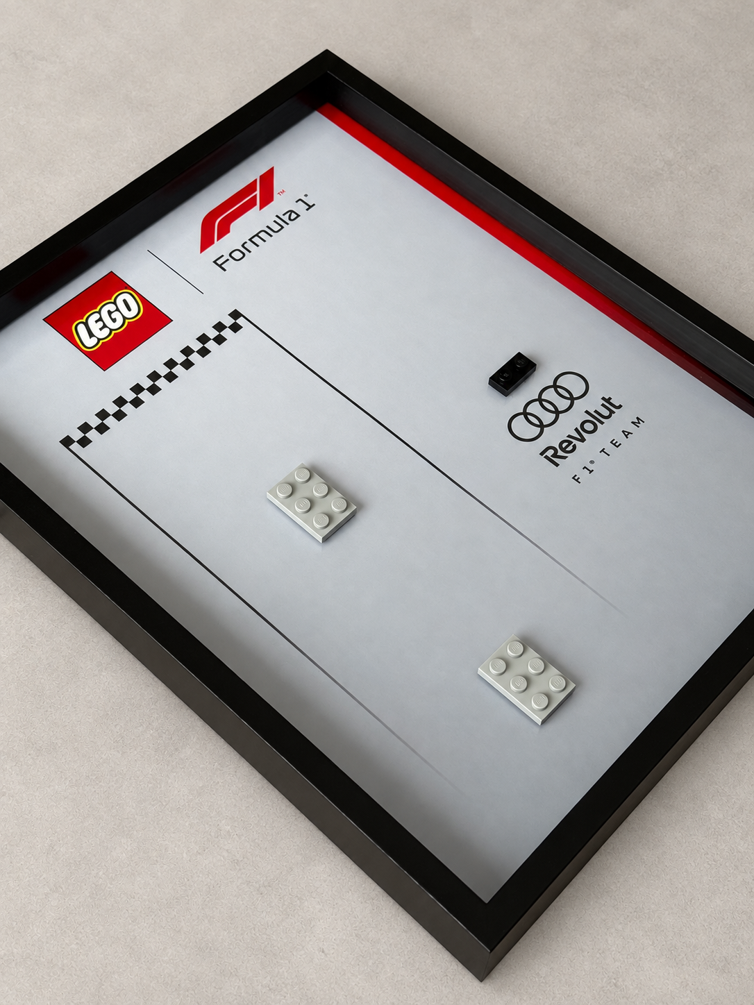Cadre LEGO F1 Audi vide, vue inclinée